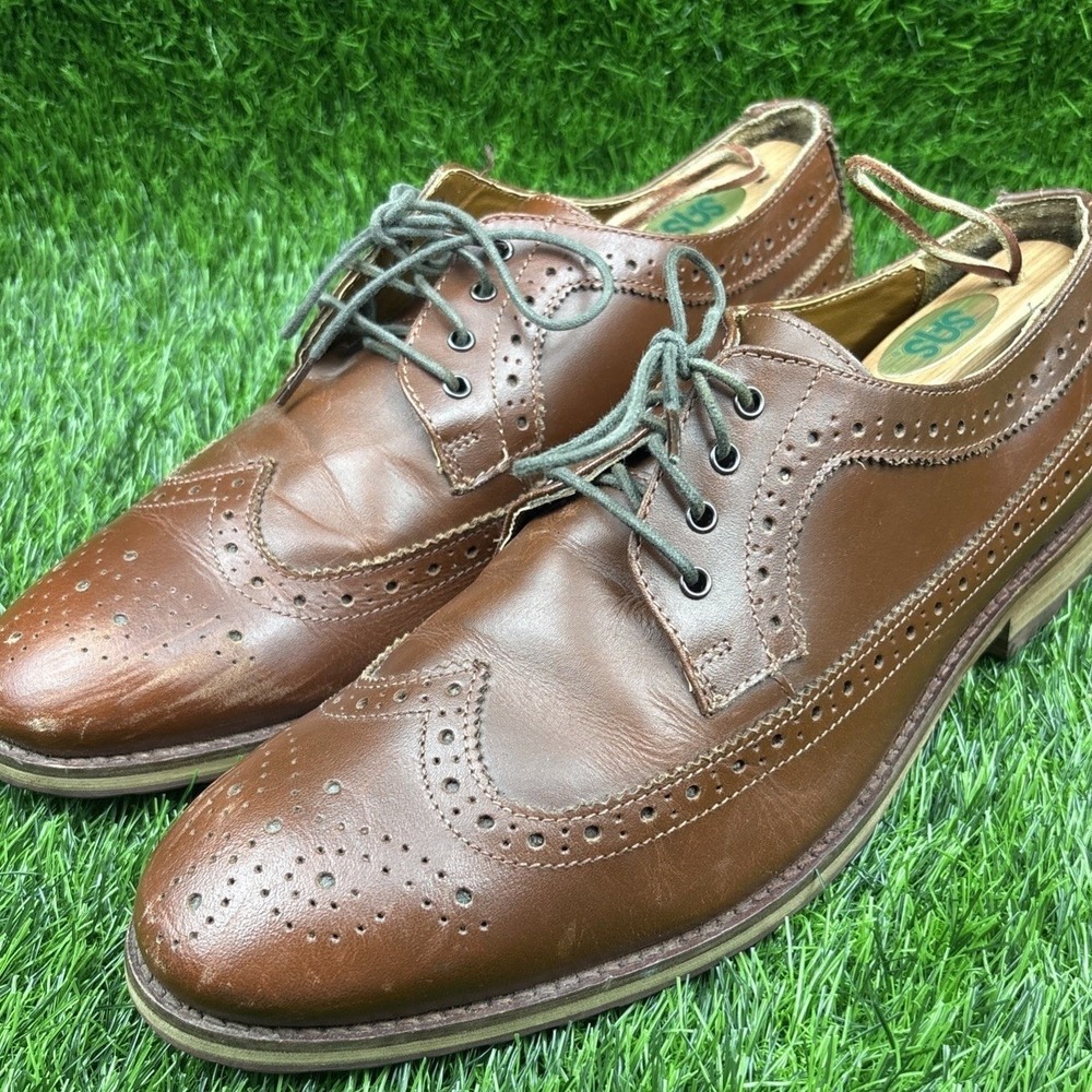 Topman Genuine Brown Leather Wingtip Men's dress Shoe Size 11